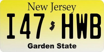 NJ license plate I47HWB