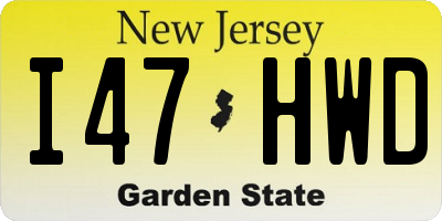 NJ license plate I47HWD