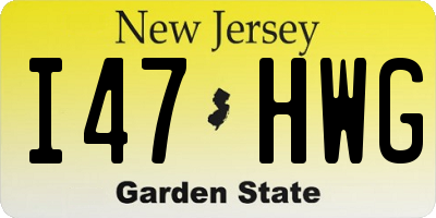 NJ license plate I47HWG