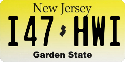 NJ license plate I47HWI