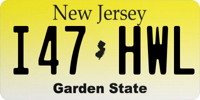 NJ license plate I47HWL