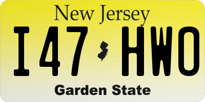 NJ license plate I47HWO
