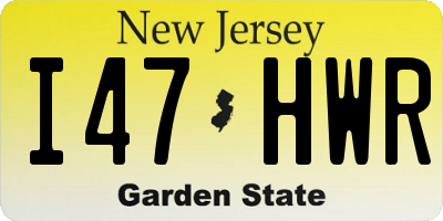 NJ license plate I47HWR