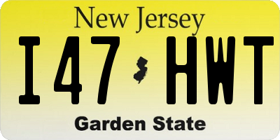 NJ license plate I47HWT