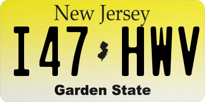NJ license plate I47HWV