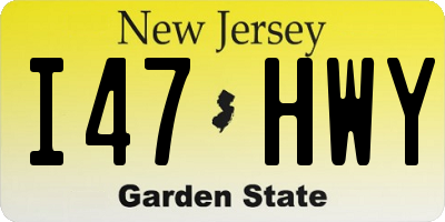 NJ license plate I47HWY