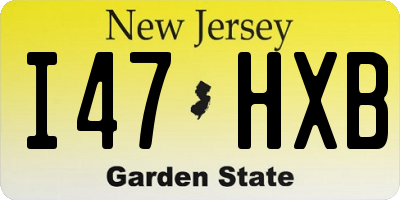 NJ license plate I47HXB