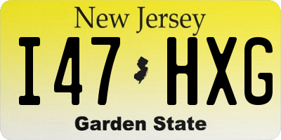 NJ license plate I47HXG