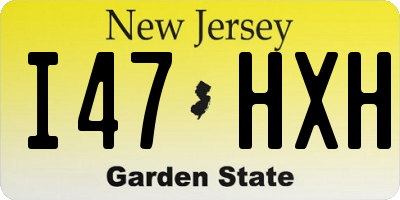 NJ license plate I47HXH