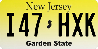 NJ license plate I47HXK