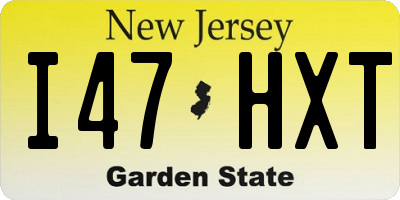 NJ license plate I47HXT