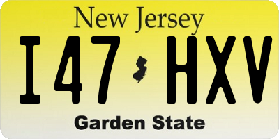 NJ license plate I47HXV