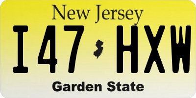 NJ license plate I47HXW