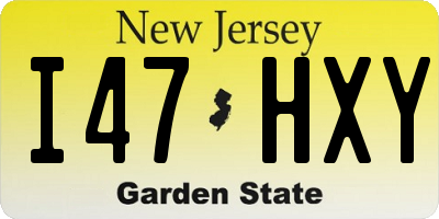 NJ license plate I47HXY