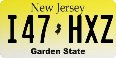 NJ license plate I47HXZ