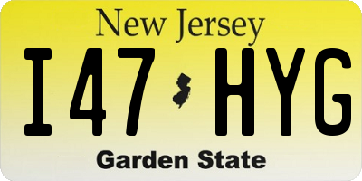 NJ license plate I47HYG