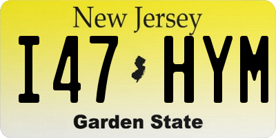 NJ license plate I47HYM
