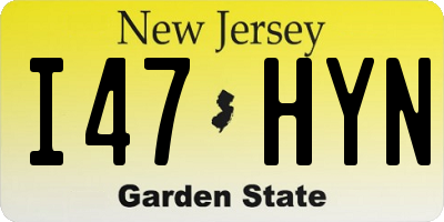 NJ license plate I47HYN