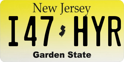 NJ license plate I47HYR