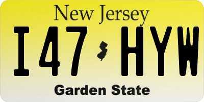 NJ license plate I47HYW