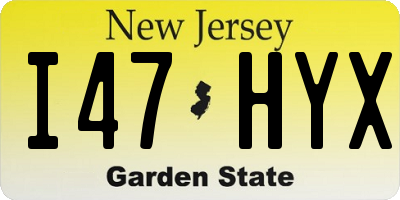 NJ license plate I47HYX