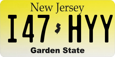 NJ license plate I47HYY