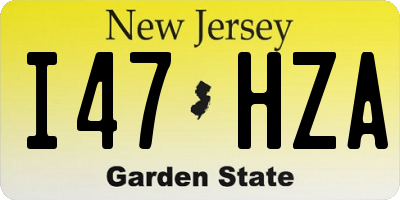 NJ license plate I47HZA