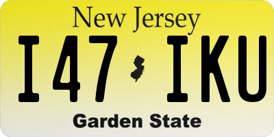 NJ license plate I47IKU
