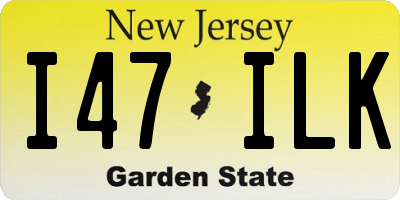 NJ license plate I47ILK