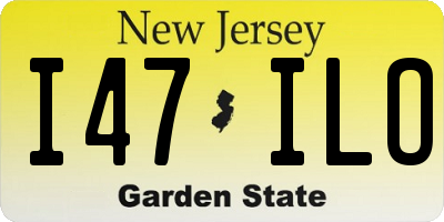 NJ license plate I47ILO