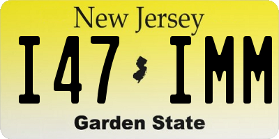 NJ license plate I47IMM