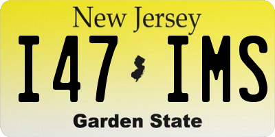 NJ license plate I47IMS