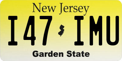 NJ license plate I47IMU
