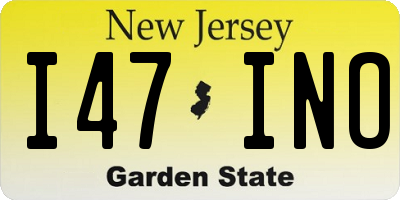 NJ license plate I47INO