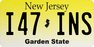 NJ license plate I47INS
