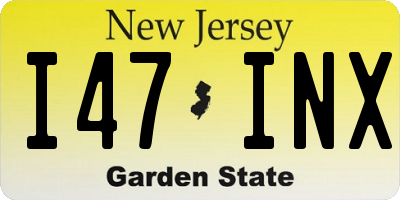 NJ license plate I47INX