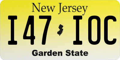 NJ license plate I47IOC