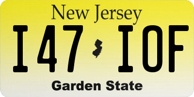 NJ license plate I47IOF