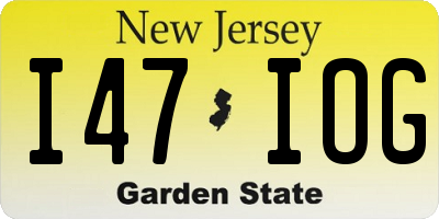 NJ license plate I47IOG