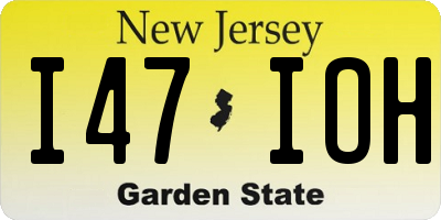 NJ license plate I47IOH