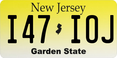 NJ license plate I47IOJ