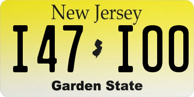 NJ license plate I47IOO