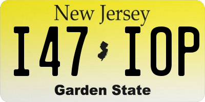 NJ license plate I47IOP