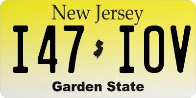 NJ license plate I47IOV
