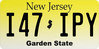 NJ license plate I47IPY