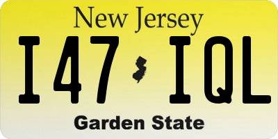 NJ license plate I47IQL