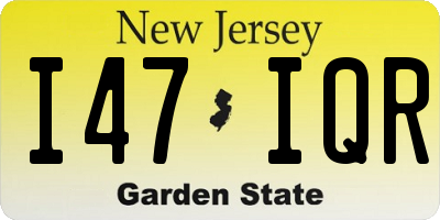 NJ license plate I47IQR