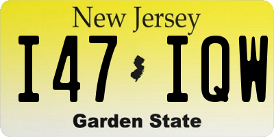 NJ license plate I47IQW