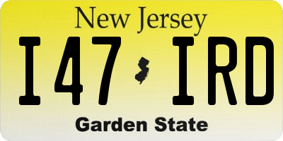 NJ license plate I47IRD