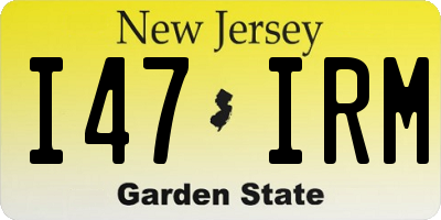 NJ license plate I47IRM